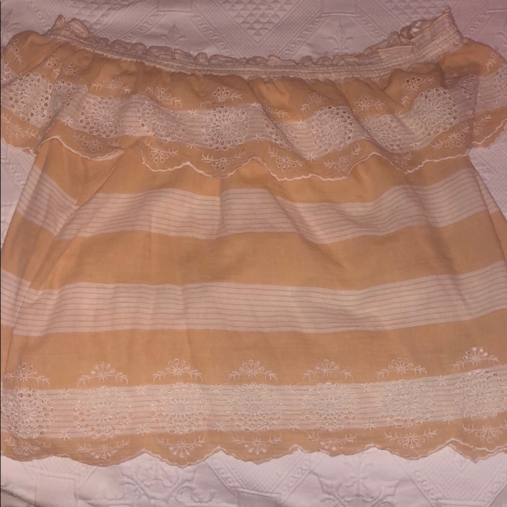 American Eagle Off the shoulder stripped top